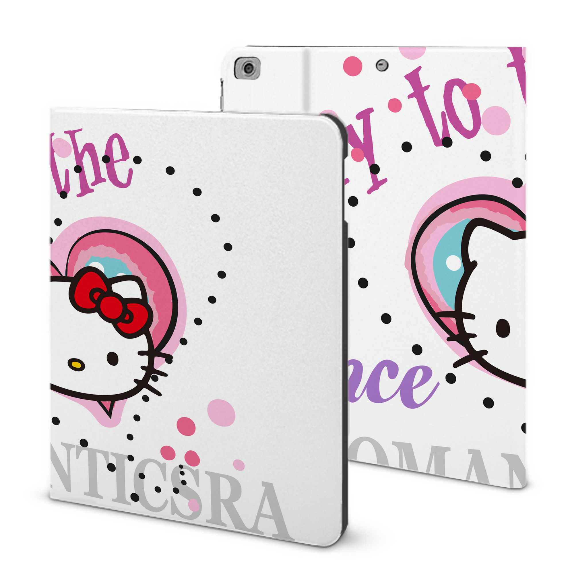 （画像用） Hello Kitty ハローキティ IPad ケース ブック型 PUレザー TPU 耐衝撃 軽量 薄型 ペン収納なし 全面保護 IPad 各モデル対応